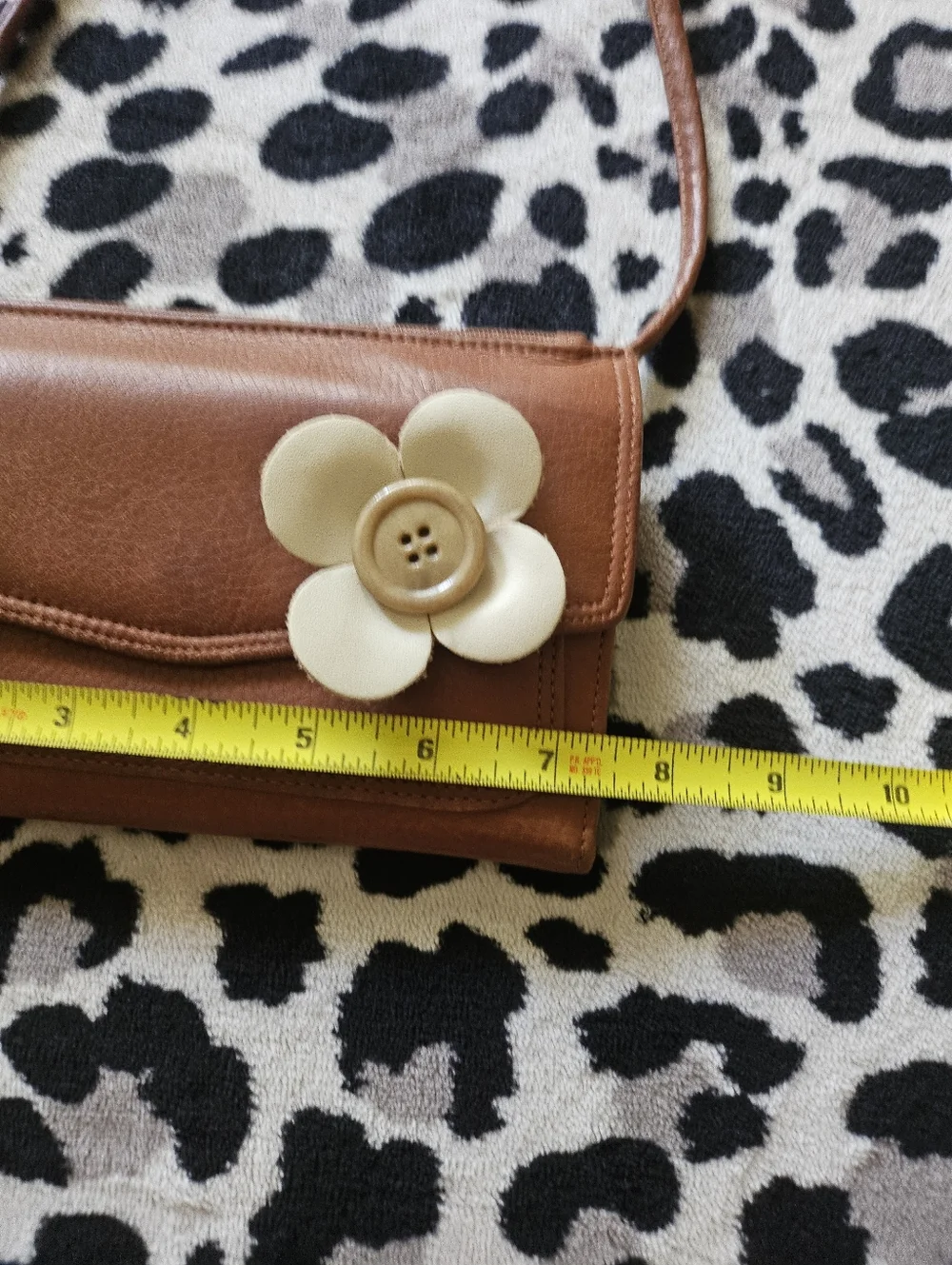Vintage Fossil Leather Tan Brown Crossbody Bag Snap Closure, Cottagecore Boho